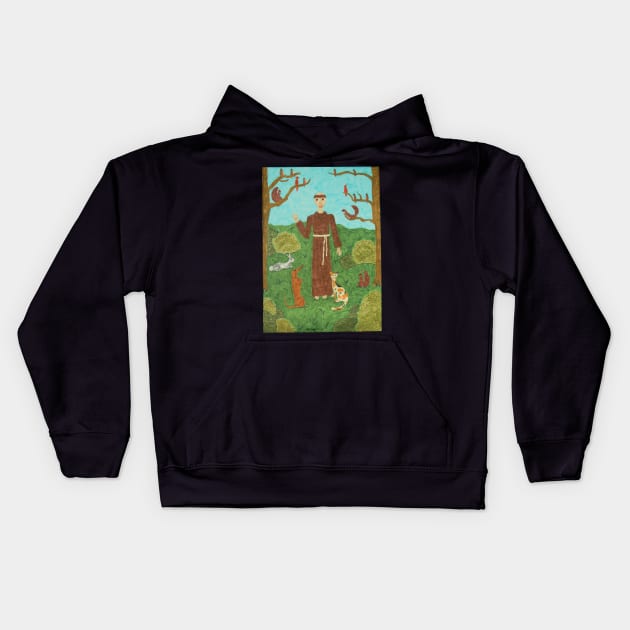 Saint Francis of Assisi Kids Hoodie by DebiCady